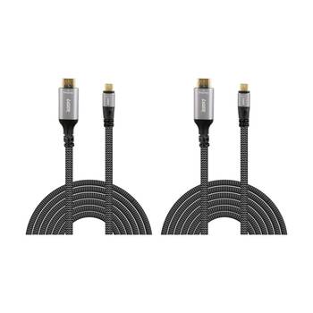 2PK Laser USB-C 3.1 To HDMI 4K Video Output Braided Durable Cable 2m Grey