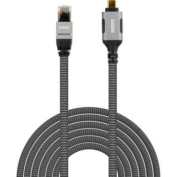 Laser USB-C To RJ45 Ethernet Male-To-Male Braided Durable Cable 2m Grey