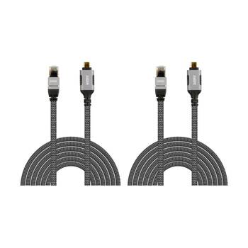 2PK Laser USB-C To RJ45 Ethernet Male-To-Male Braided Durable Cable 2m Grey