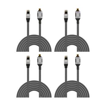 4PK Laser USB-C To RJ45 Ethernet Male-To-Male Braided Durable Cable 2m Grey