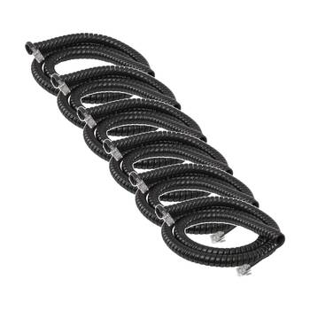 6PK 5M Black Handset Curly Cord Tel4502 Rj11 Telephone RJ11