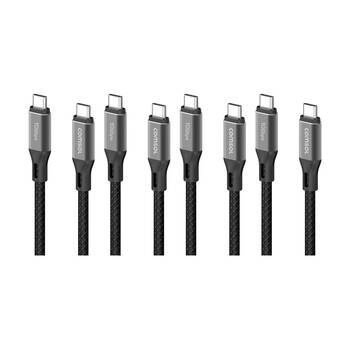 4PK Comsol USB-C To USB C 10Gbps Fast Charge Charging Cable Black 1.2m