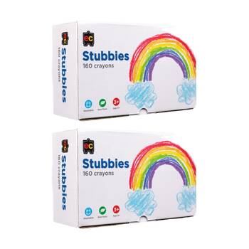 2x 160pc Educational Colours Stubbie Kids Classroom Crayons Box 3y+