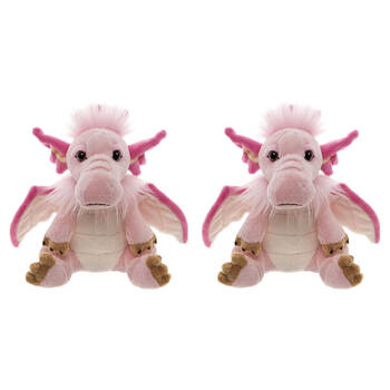2PK Charlie Bears Cuddle Cub Festoon Dragon Plush Kids Soft Toy 0y+ Pink
