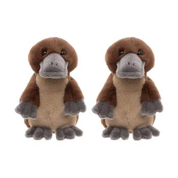 2PK Charlie Bears Duck Billed Platypus Cuddle Cub Plush Kids Soft Toy 0y+ Brown