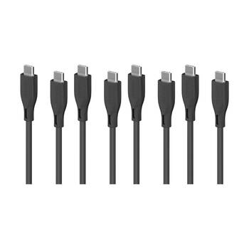 4PK Comsol USB-C To USB C Silicone Soft Data Transfer Charge Cable Black 1.2m