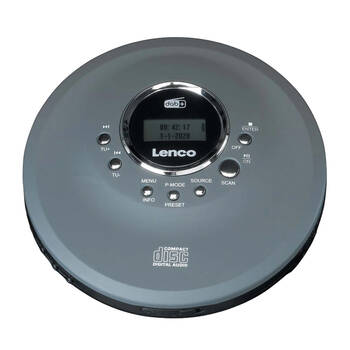 Lenco CD-400 Discman CD Player & DAB+/FM Radio W/ In-Ear Wired Earphones Grey