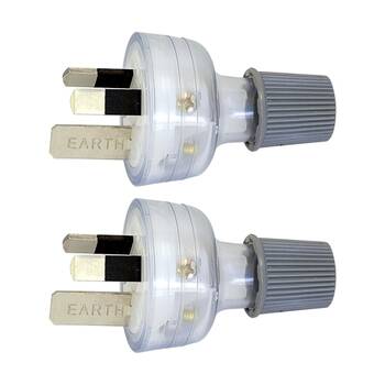 2PK Hpm 3 Pin 15A Plug Top Clear Power Electrical Outlet Connector Plastic