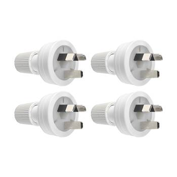 4PK Hpm 3 Pin PVC Plug Top White Electrical 10Amp Power