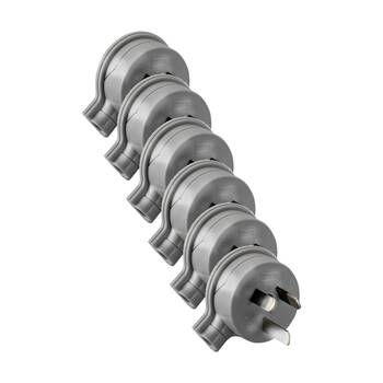 6PK Hpm 3 Pin Flat Plug Top Grey Side Entry Low Profile Electrical