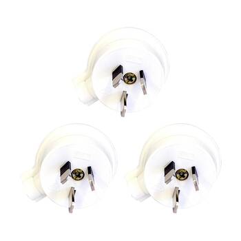 3PK Hpm 3 Pin Flat Plug Top White Side Entry Low Profile Electrical 240V