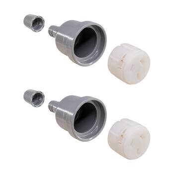 2PK Hpm 10A Extension Lead Socket Clear 3 Pin 10Amp HPM