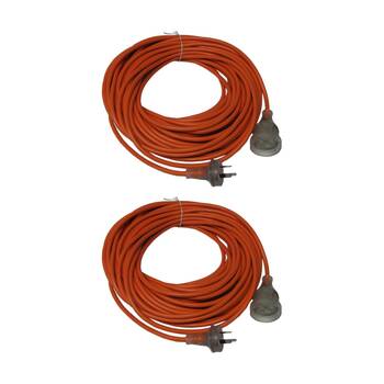 2PK Cleanstar 18m Extension Lead 10 Amp With Illuminated Socket Orange