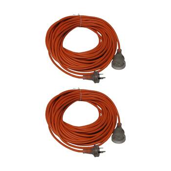 2PK Cleanstar Power Extension Lead 20 Metre 10 Amp Orange Illuminated Socket