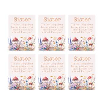 6PK Cottage Grove Sisters Ceramic Magnet Embossed Design Beige 6x8cm