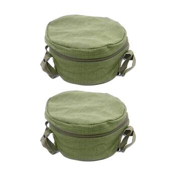 2PK G&S Camp Oven Bag Canvas Heavy Duty Protective Cooking Khaki Green 12qt