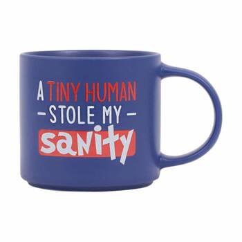 Cheeky Mugs Sanity Mug Ceramic Dishwasher Safe Dark Blue 390ml
