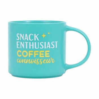 Cheeky Mugs Snack Coffee Ceramic Mug Dishwasher Safe Green 390ml