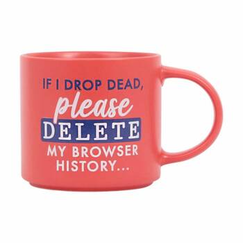 Cheeky Mugs Delete Ceramic Mug Microwave Dishwasher Safe Red 390ml