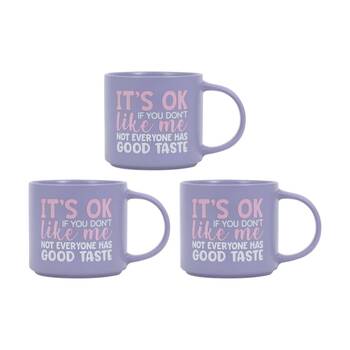 3PK Cheeky Mugs Good Taste Ceramic Mug Dishwasher Safe Purple 390ml
