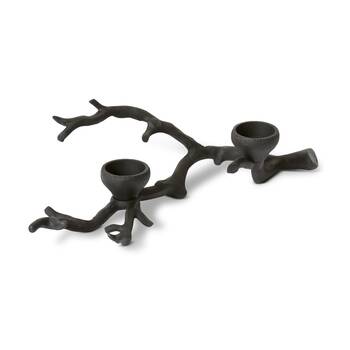 E Style Branch Tealight Candle Holder Black Aluminium Decor 38x17x11cm