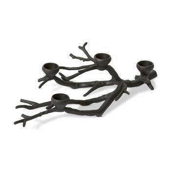 E Style Branch Tealight Candle Holder Black Aluminium Decor 58x29x15cm