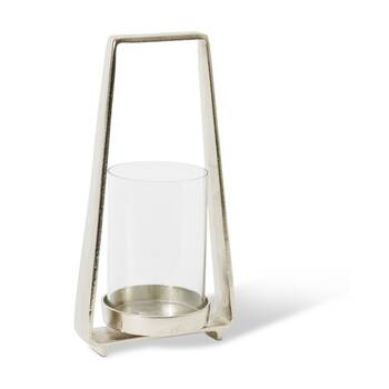 E Style Fatou Candle Holder Elegant Nickel Aluminium Decor 21x41x41cm