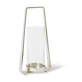 E Style Fatou Candle Holder Nickel Aluminium Lighting Decor 24x14x48cm