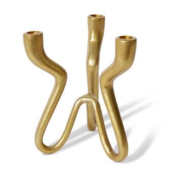E Style Laquan Candle Holder Gold Aluminium Modern Sculptural Decor 21x19x25cm