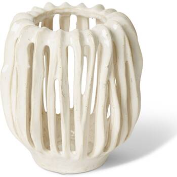 E Style Onyeka Tall Candle Holder White Ceramic Modern Decor 16x16x17cm