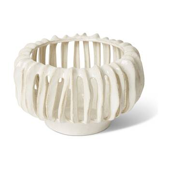E Style Onyeka Candle Holder White Ceramic Modern Decor 25x24x15cm