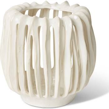 E Style Onyeka Tall Candle Holder White Ceramic Modern Decor?23x22x22cm