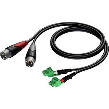 Procab 2X XLR To 3-Pin 0.5m Terminal Block 3.81mm Lead Audio Cable