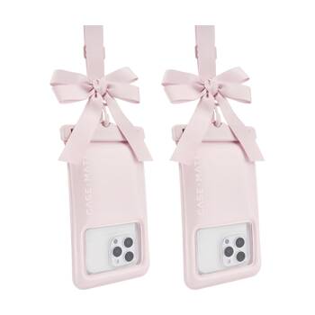 2PK Case-Mate Large Waterproof Bow Mobile Phone Pouch Accessory Ballet Pink