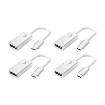 4PK Comsol USB-C to DisplayPort Monitor Computer Adaptor Cable Silver