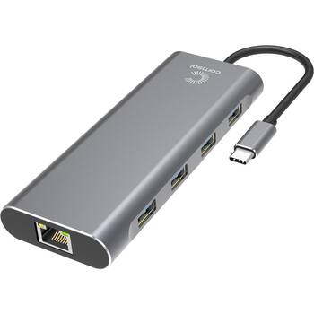 Comsol USB-C to Dual 4K HDMI Monitor Computer 10 Port Dock Grey