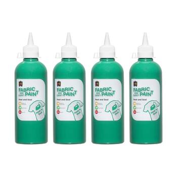 4PK Educational Colours Fabric & Craft Kids Art Paint Forest Green 500ml 3y+
