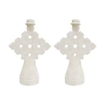 2PK LVD Large Concrete Mediterranean Geometric Candle Holder 21.5x7.5x32cm