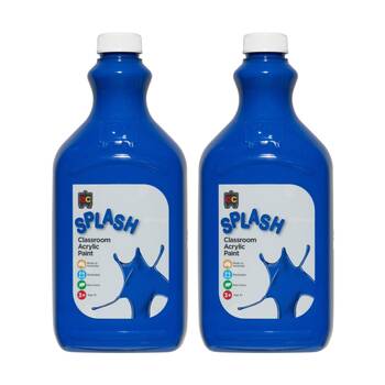 2PK Educational Colours Splash Classroom Acrylic Paint Jelly Belly Blue 2L 3y+