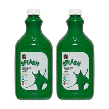2PK Educational Colours Splash Classroom Acrylic Paint Martian Green 2L 3y+