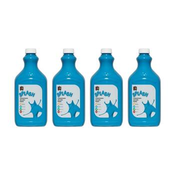 4PK Educational Colours Splash Acrylic Paint Peppermint Turquoise 2L 3y+