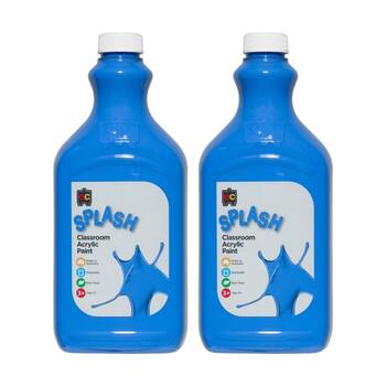 2PK Educational Colours Splash Classroom Acrylic Paint Sky Blue 2L 3y+