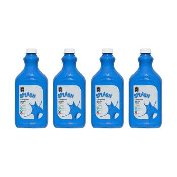 4PK Educational Colours Splash Classroom Acrylic Paint Sky Blue 2L 3y+