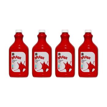 4PK Educational Colours Splash Classroom Acrylic Paint Toffee Apple Red 2L 3y+