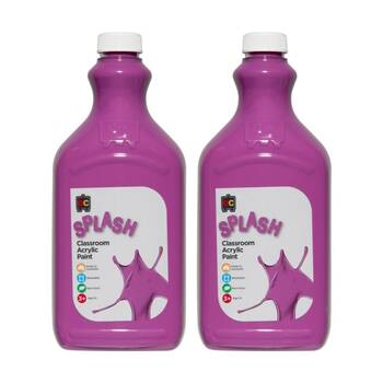 2PK Educational Colours Splash Acrylic Paint Violet Crunch Lilac 2L 3y+