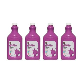 4PK Educational Colours Splash Acrylic Paint Violet Crunch Lilac 2L 3y+