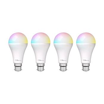 4pc Laser Connect 10W Smart RGB Light Bulb B22 Colour Changing LED Set