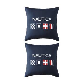 2PK Nautica Flag Polyester Decorative Cushion Home Decor 45x45cm Navy