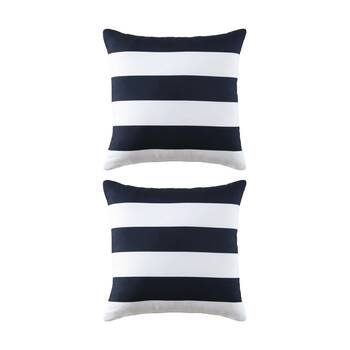 2PK Nautica Sailor Stripe Decorative Cushion Home Decor 45x45cm Navy