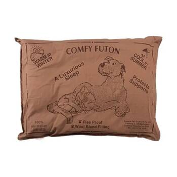 Aussie Pet Comfort Brown Wool Blend Filled Dog Bed Futon Small